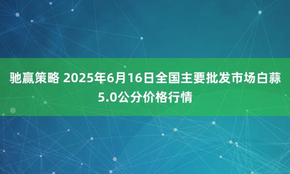 驰赢策略 2025年6月16日全国主要批发市场白蒜5.0公分价格行情