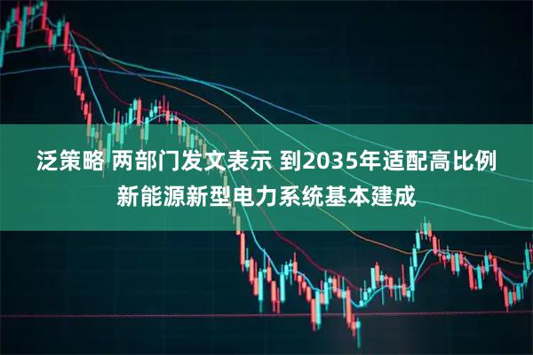 泛策略 两部门发文表示 到2035年适配高比例新能源新型电力系统基本建成