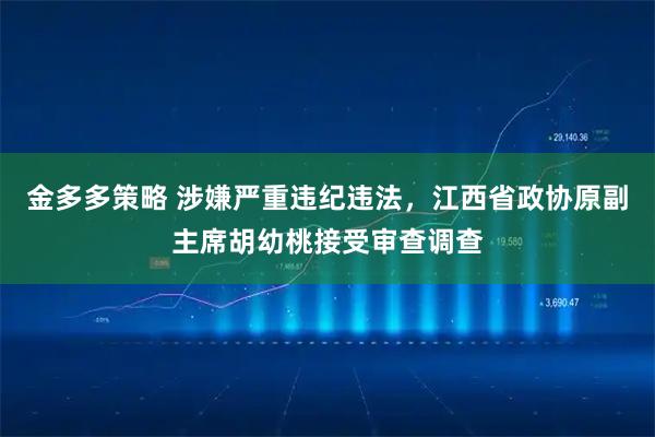 金多多策略 涉嫌严重违纪违法，江西省政协原副主席胡幼桃接受审查调查